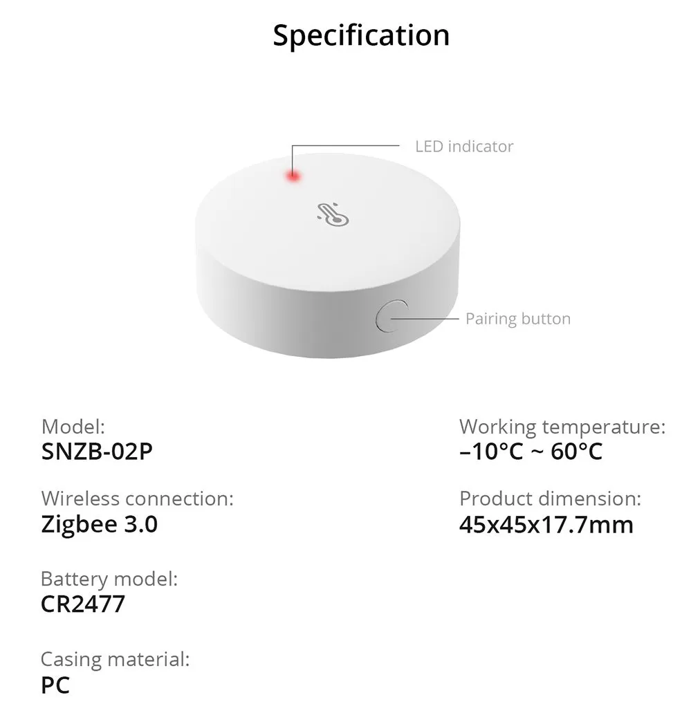 SONOFF Zigbee Temperature and Humidity Sensor | SNZB-02P - Image 2